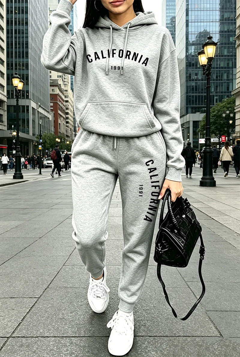 Winter Clothing Hoodie - Gorąca Wyprzedaż: Damski Dres z Nadrukiem,