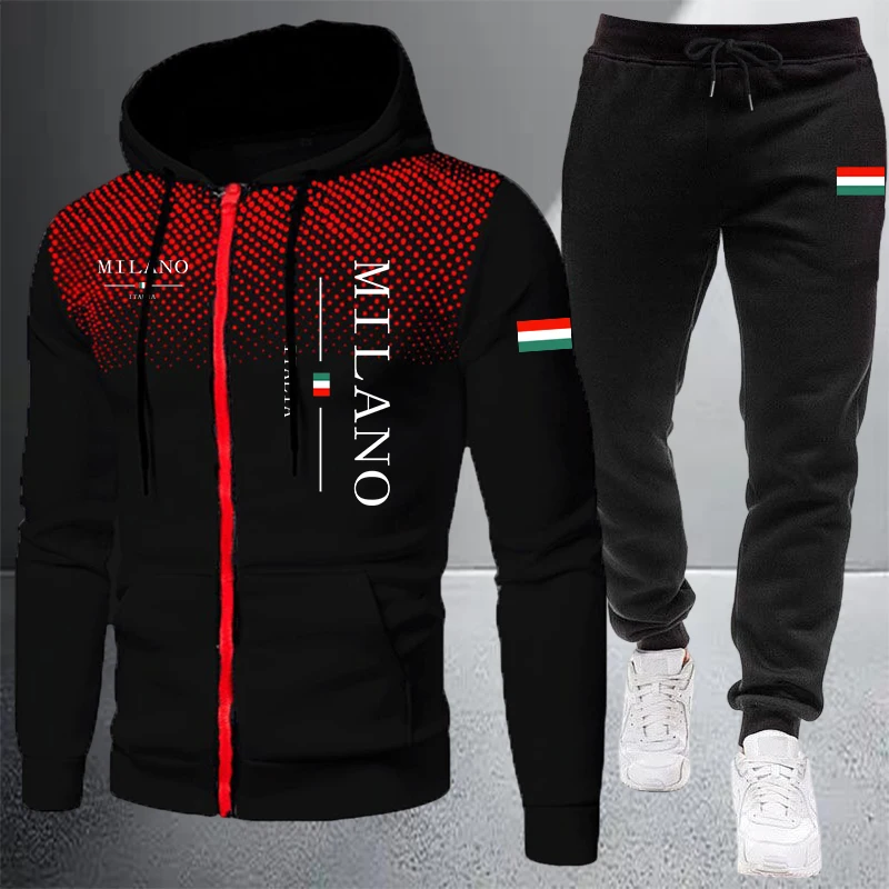 Winter Clothing Items - Męski dres sportowy z kapturem na
