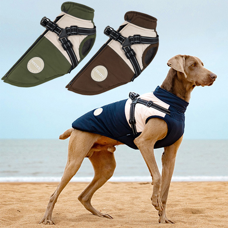 Winter Clothing For Dogs - Ciepła kamizelka dla psa z wbudowanym