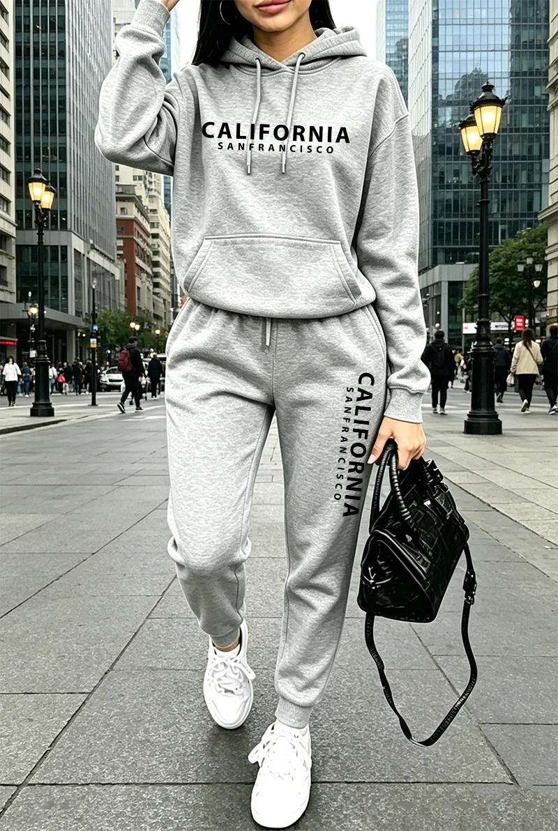 Winter Clothing Hoodie - Wysokiej jakości damski dres z nadrukiem,