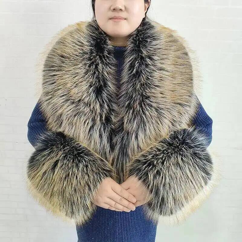 Duży szal damski z imitacji fu – Winter Clothing Items recenzja i cena
