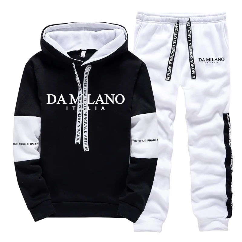 Czarno-biały męski dres na jes – Winter Clothing Hoodie recenzja i cena