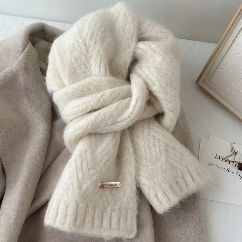 Damski zimowy szal w jednolity – Winter Clothing Korea recenzja i cena