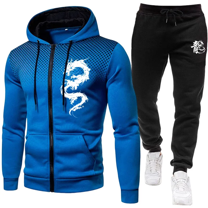 Męski Zestaw z Nadrukiem Smoka – Winter Clothing Hoodie recenzja i cena